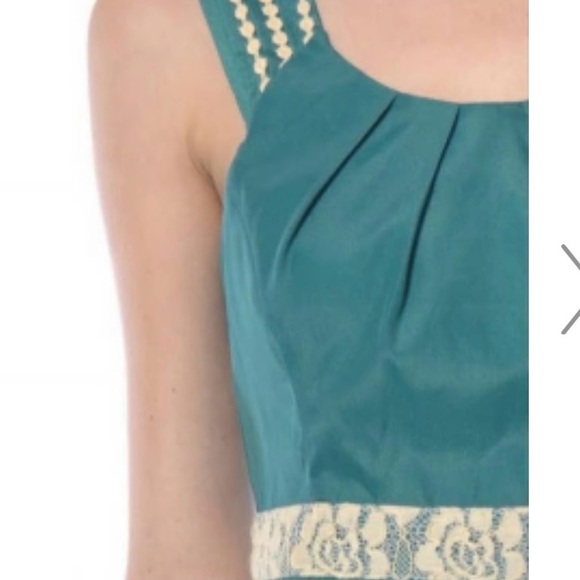 Ryu Anthropologie emerald green/ cream woman Dress size large - Picture 3 of 15